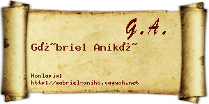 Gábriel Anikó névjegykártya